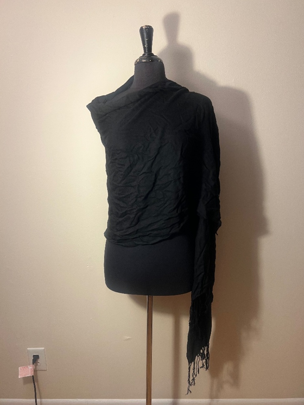 Soft Casual Basic Black Scarf